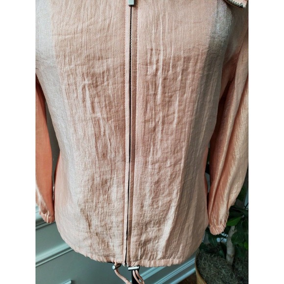 Ruby Rd. Women Solid Pink Rayon Full Zip Front Long Sleeve Jacket Blazer Size 12 - Picture 3 of 10